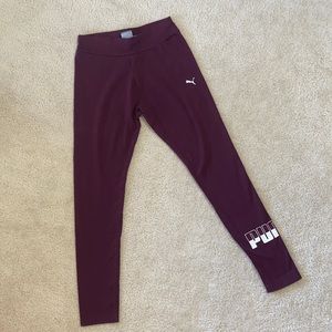 Burgundy Puma High Waisted Leggings